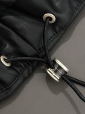 Balenciaga New Classic Unisex Stand Up Leather Down Jacket