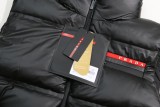 Prada New Classic Couple Red Logo Stand Up Collar Down Vest
