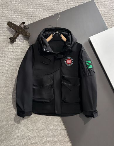 Balenciaga New Fashion Couple Embroidered Logo Hooded Down Jacket