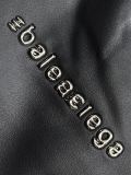Balenciaga New Classic Unisex Logo Stand Up Leather Down Jacket