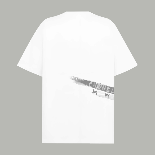 Chanel New Fashion Hand Drawn Logo Strap Printed Short Sleeve Couple Casual Loose T-shirt
