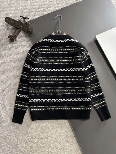 Moncler Couple New Fashion Jacquard Casual Wool Blended Round Neck Sweater