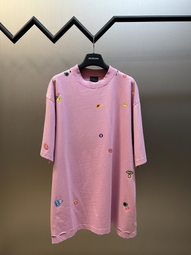 Balenciaga New Fruit Label Printed Short Sleeve High Street Piercing Casual T-shirt