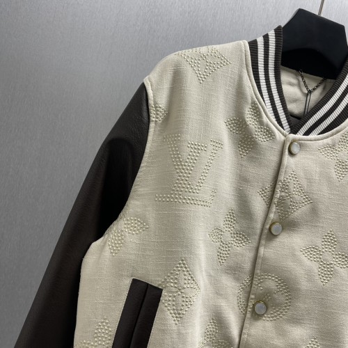 Louis Vuitton New Classic Full Embroidered Splicing Baseball Jacket