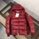 Moncler New Classic Couple Logo Color Contrasting Hooded Thick Down Breadjacket