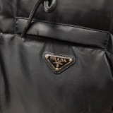 Prada New Classic Triangle Logo Casual Zipper Hooded Down Jacket Coat Breadm