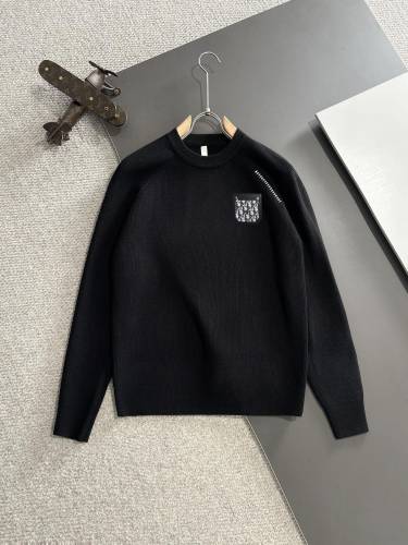 Dior New Fashion Logo Jacquard Casual Wool Blended Round Neck Sweater