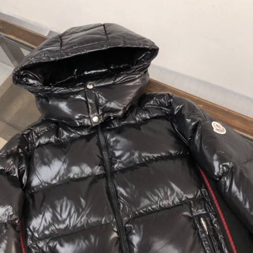 Moncler New Classic Couple Logo Color Contrasting Hooded Thick Down Breadjacket