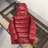 Moncler New Classic Couple Logo Color Contrasting Hooded Thick Down Breadjacket