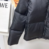 Prada New Classic Triangle Logo Casual Zipper Hooded Down Jacket Coat Breadm