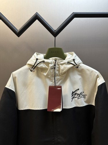 Gucci Unisex New Fashion Logo Printed Casual Contrast Cotton Jacket