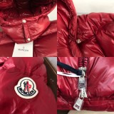 Moncler New Classic Couple Logo Color Contrasting Hooded Thick Down Breadjacket