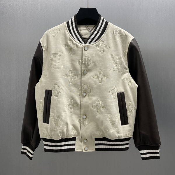 Louis Vuitton New Classic Full Embroidered Splicing Baseball Jacket