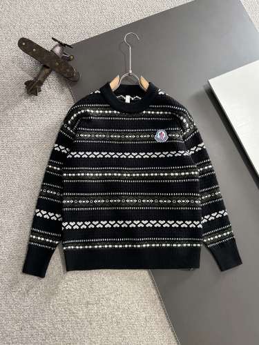 Moncler Couple New Fashion Jacquard Casual Wool Blended Round Neck Sweater
