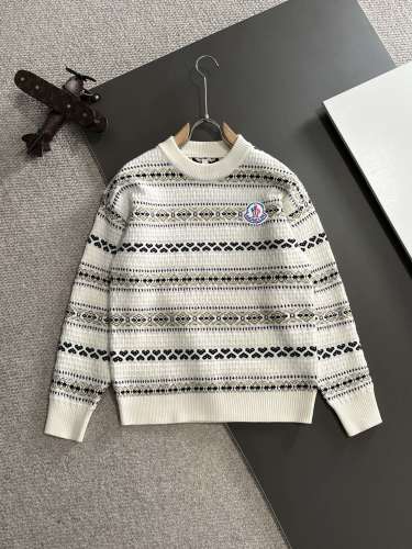 Moncler Couple New Fashion Jacquard Casual Wool Blended Round Neck Sweater