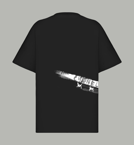 Chanel New Fashion Hand Drawn Logo Strap Printed Short Sleeve Couple Casual Loose T-shirt