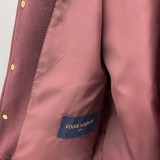 Louis Vuitton New Classic Embroidered Cowhide Leather Wool Baseball Jacket