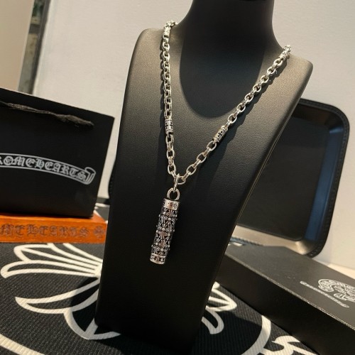 Chrome Hearts Classic Retro Cross Column Pendant Bamboo Knot Letter Necklace