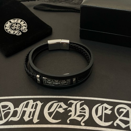 Chrome Hearts Classic Retro Punk Style Leather Rope Bracelet
