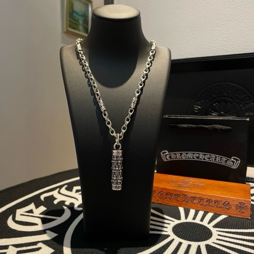 Chrome Hearts Classic Retro Cross Column Pendant Bamboo Knot Letter Necklace