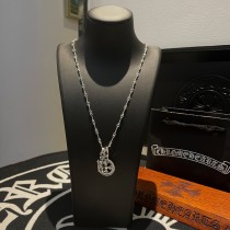Chrome Hearts Classic Retro Gold Fried Dough Twists Cross Pendant Necklace