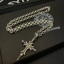 Chrome Hearts Classic Retro Cross Skull Pendant Necklace