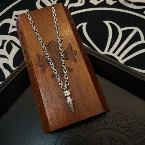 Chrome Hearts Classic Retro Bullet Pendant Cross Necklace
