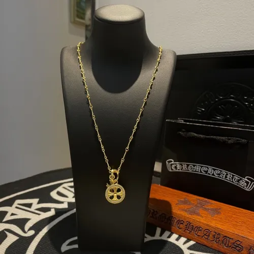 Chrome Hearts Classic Retro Gold Fried Dough Twists Cross Pendant Necklace