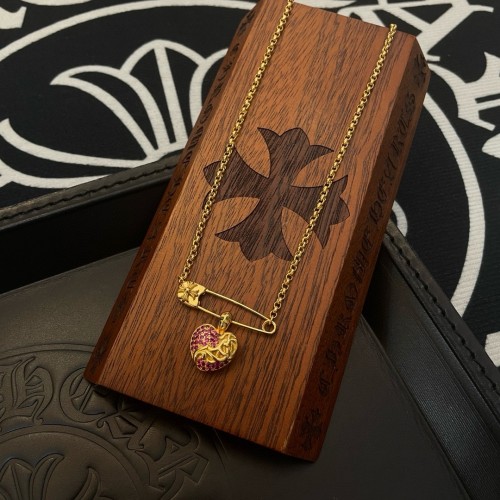 Chrome Hearts Classic Retro Love Vine Flower Pin Pendant Necklace