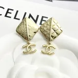 Chanel New Diamond AB Double Pattern Double C Earrings