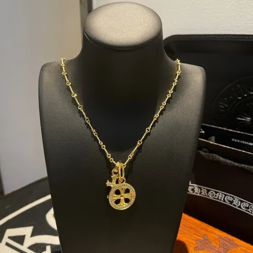 Chrome Hearts Classic Retro Gold Fried Dough Twists Cross Pendant Necklace