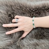 Louis Vuitton New Vintage Multi Element Agate Thai Silver Style Bracelet