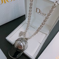 Dior New Couple Retro Baseball Hat Pendant Punk Style Necklace