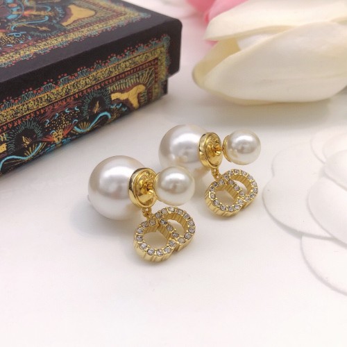 Dior New Fashion Diamond CD Pendant Earrings