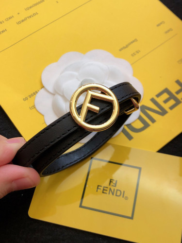 Fendi New Versatile F Genuine Leather Bracelet