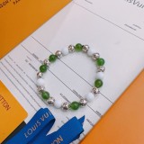 Louis Vuitton New Vintage Multi Element Agate Thai Silver Style Bracelet