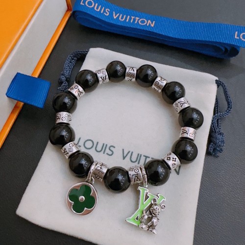 Louis Vuitton New Couple Vintage Multi Element Agate Thai Silver Bracelet