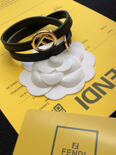Fendi New Versatile F Genuine Leather Bracelet