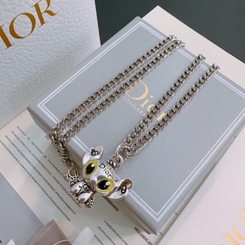 Dior New Couple Retro Stitch Pendant Punk Style Necklace 60CM