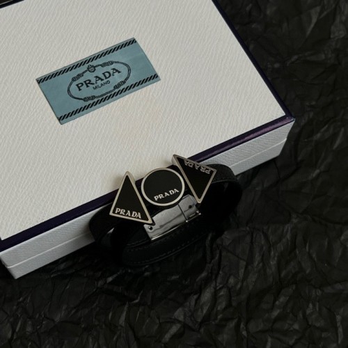 Prada New Fashion Dual Leather Bracelet Necklace
