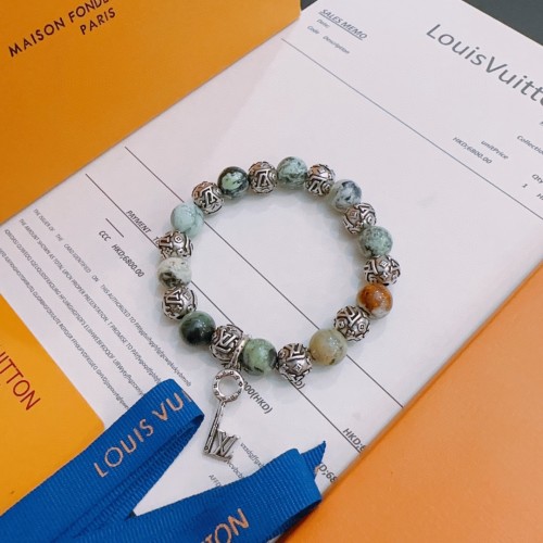 Louis Vuitton New Vintage Multi Element Agate Thai Silver Style Bracelet