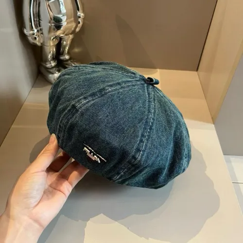 Prada Fashion Triangle Logo Cowboy Beret Pumpkin Hat 57CM