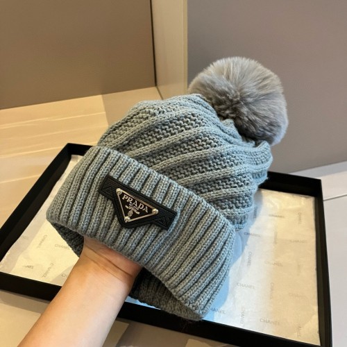 Prada Couple's New Classic Triangle Logo Knitted Hat