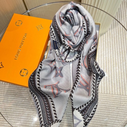 Louis Vuitton Classic Braided Monogram Printed Cashmere Shawl Size: 140x140 CM