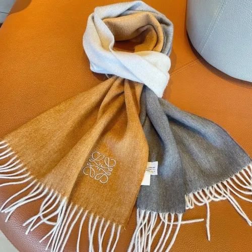 Loewe Fashion Elegant Embroidered Logo Gradient Scarf Size: 30x180 CM