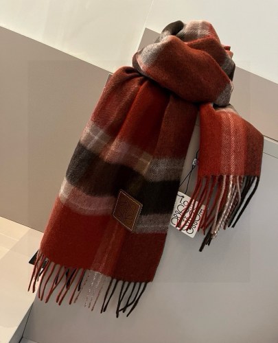 Loewe New Couple's Classic Checkered Casual Cashmere Scarf Size: 35x180 CM