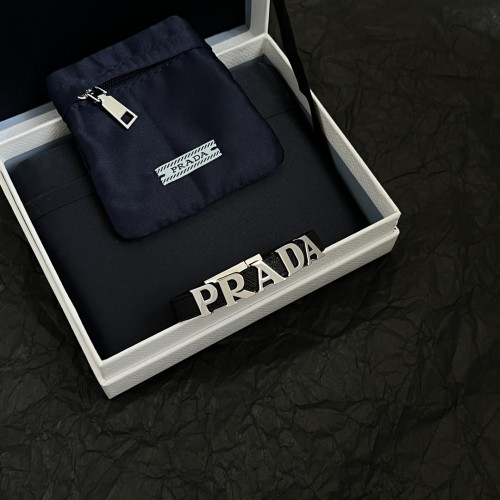 Prada New Fashion Elegant Letter Logo Leather Bracelet 19CM