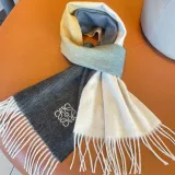 Loewe Fashion Elegant Embroidered Logo Gradient Scarf Size: 30x180 CM
