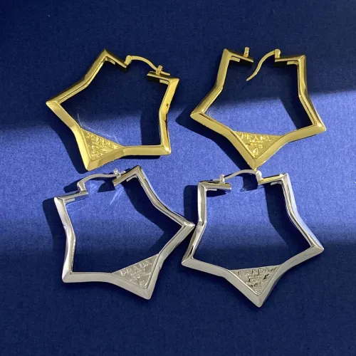 Prada New Fashion Hollow Five Cornered Star Earrings