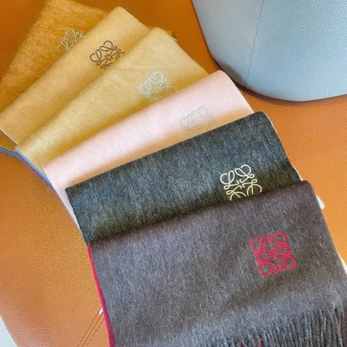 Loewe Fashion Elegant Embroidered Logo Gradient Scarf Size: 30x180 CM